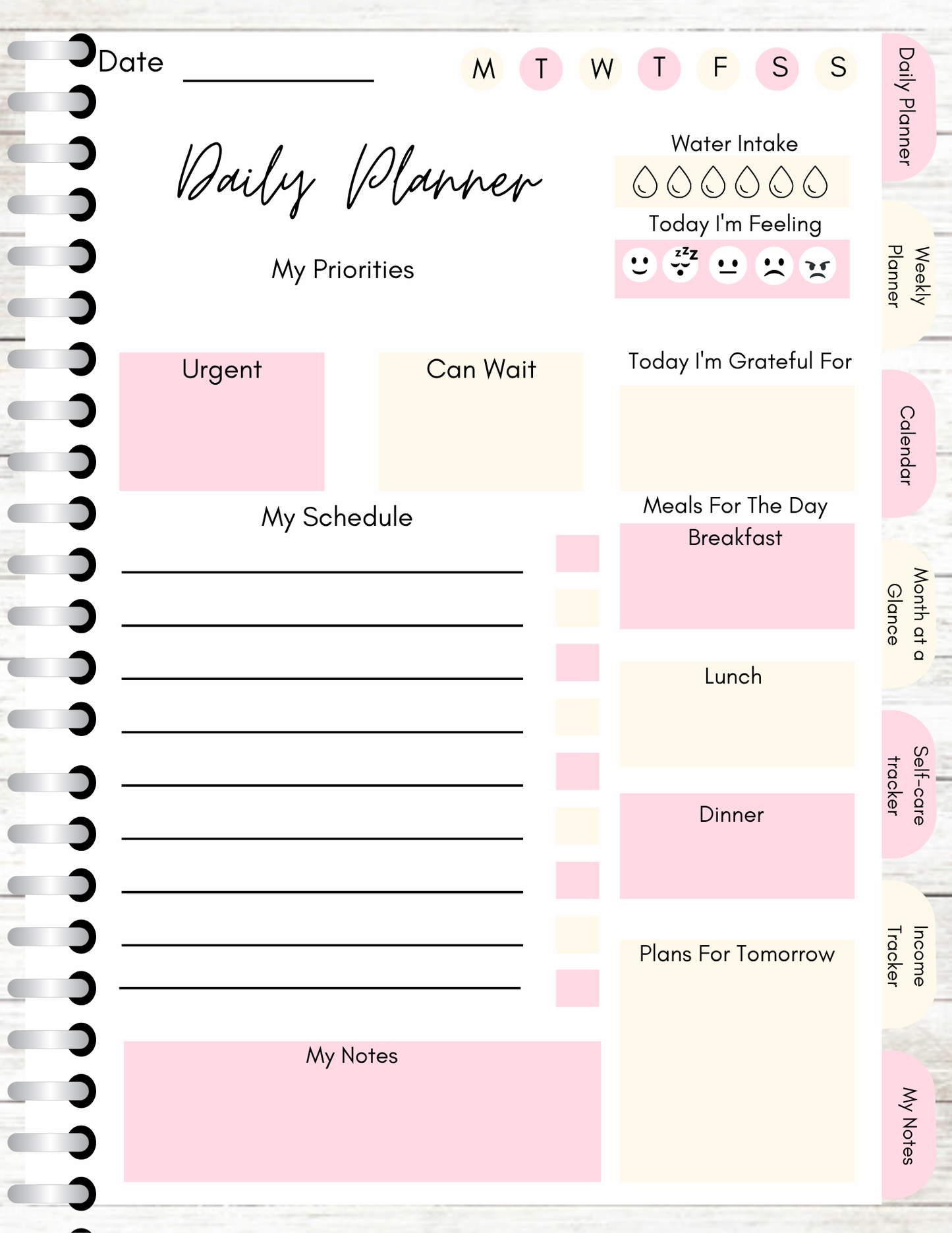 Planner note book